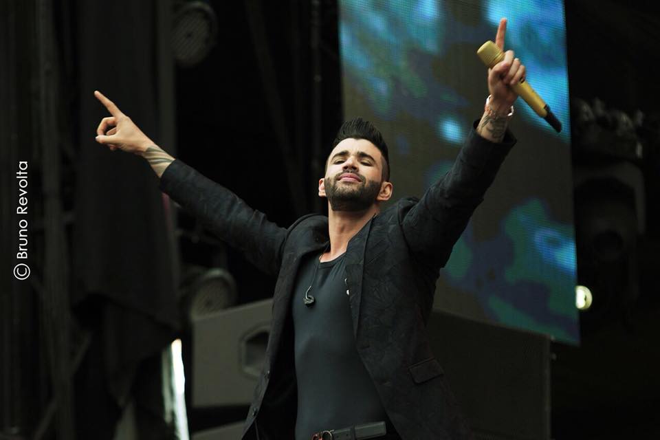 Gusttavo Lima gravou o sétimo DVD da sua carreira na Festa. Após a gravação o cantor continuou o show ficando no palco por quase seis horas (Foto: Bruno Revolta)